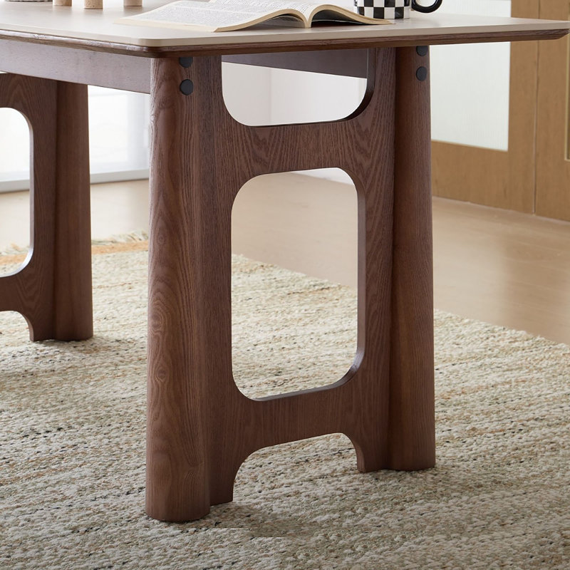 Table française en pierre frittée, 29.5" H x 63" W x 31.5" D
