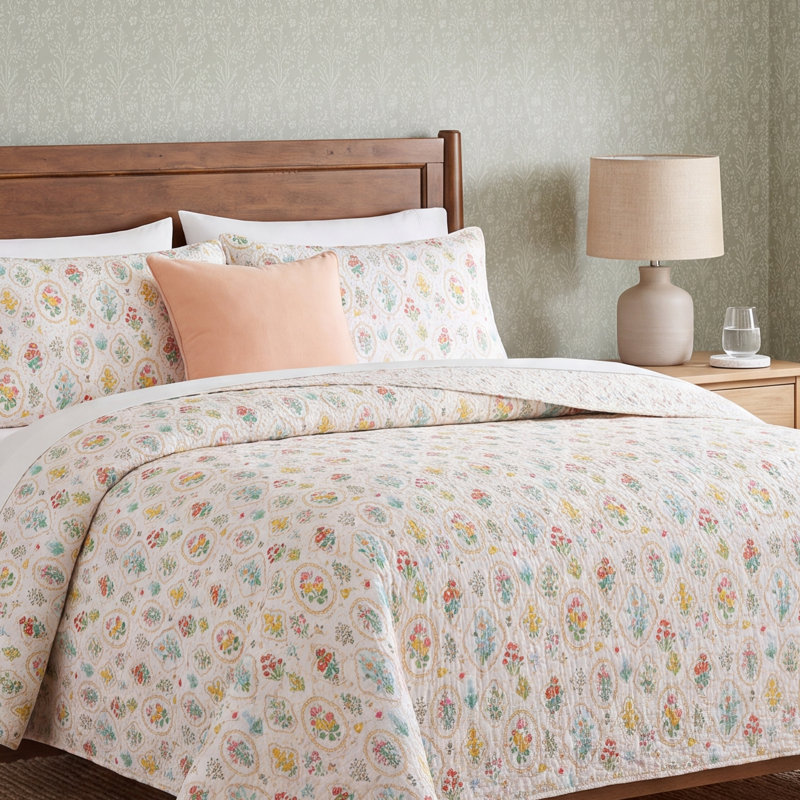 Cotton Quilt Set, Twin/Twin XL Quilt + 1 Standard Sham