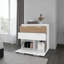 Armoire de rangement en chêne blanc et naturel avec tiroirs