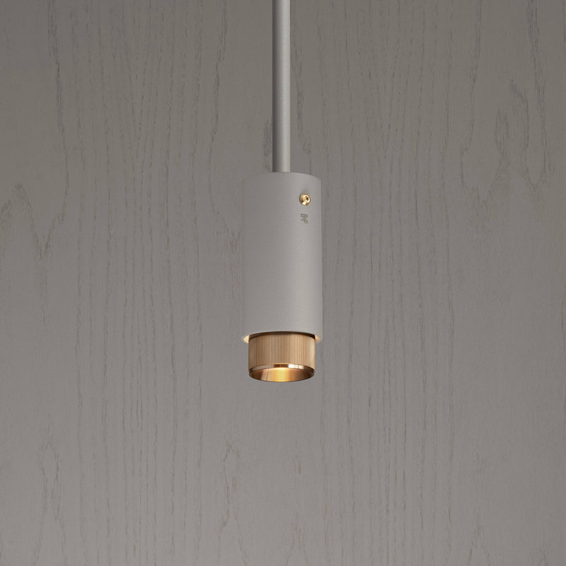 1 - Light Pendant, Brass, Stone