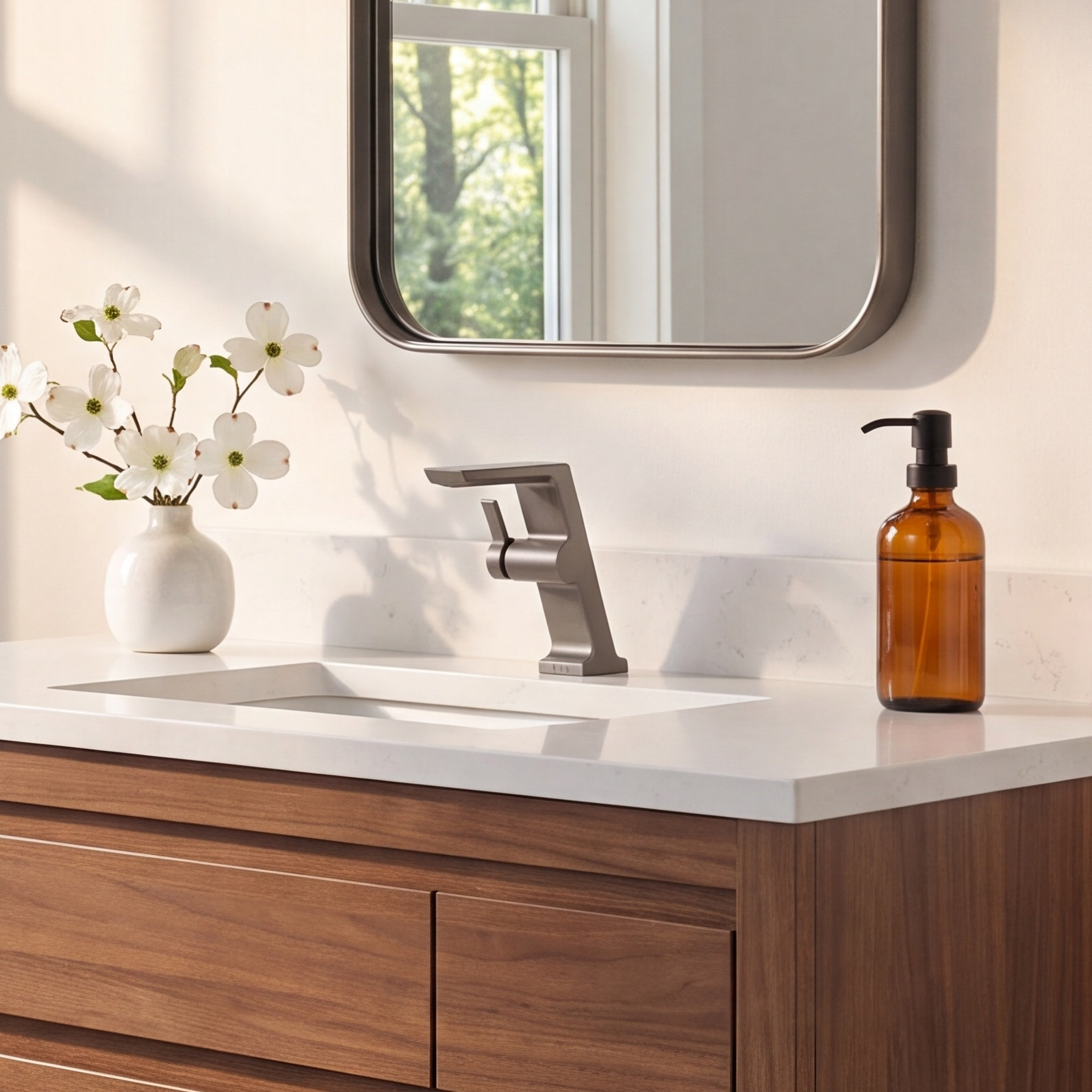 Pivotal® Single-Hole Faucet with Drain Assembly, Black Stainless