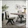 Chaises de salle à manger contemporaines 2 pièces en tissu gris clair avec accoudoirs rembourrés gris