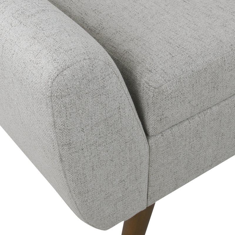 Amsi Upholstered Storage Bench, Light Gray