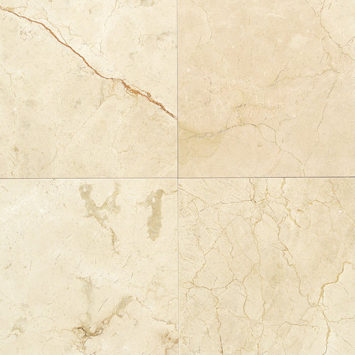 Marble Collection 12" x 12" Unpolished Polished Natural Stone Field Tile in Crema Marfil Classico