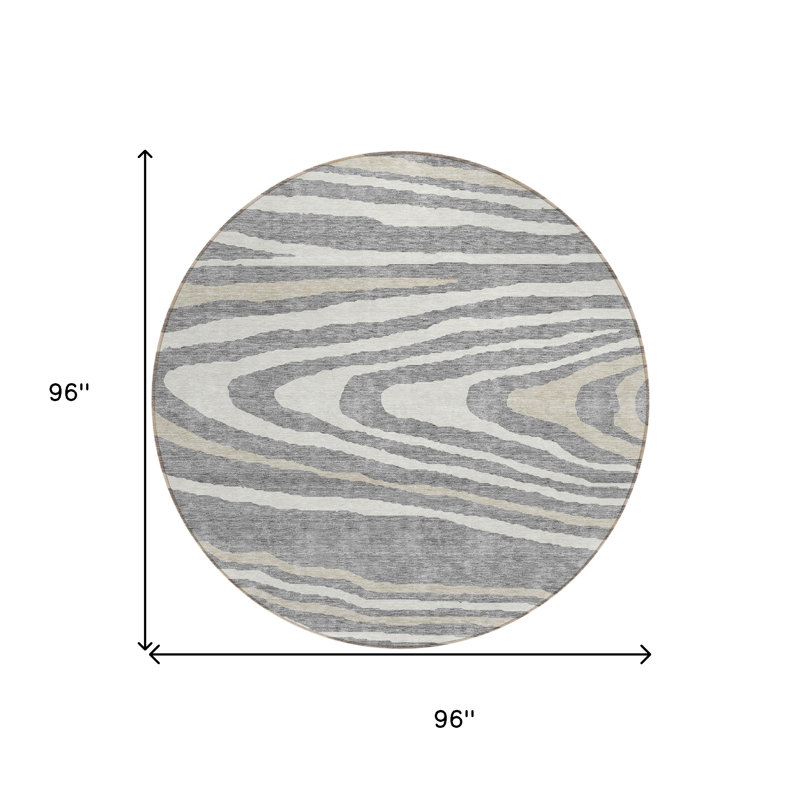 Tapis rond 8 po gris