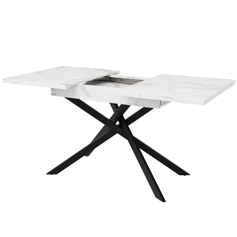 Extendable Metal Base Dining Table