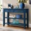 Console en bois avec tiroirs et tablettes-162708087-162708107-162708109