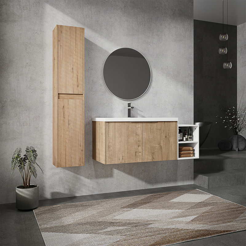 Meuble-lavabo mural 48 po avec lavabo et armoire d'appoint 48 po