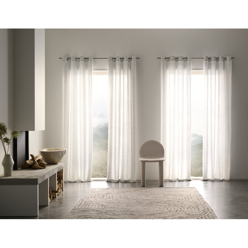 Sunbrella Madison Indoor/Outdoor Light Filtering Curtain , 50" W x 84" L, Parchment