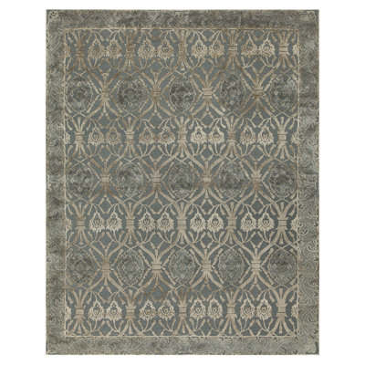 Hand Woven Silk and Wool Oriental Area Rug