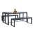 Aoodor 3-Piece 63" Metal Outdoor Patio Dining Set with Rectangular Table and Benches-1402230110