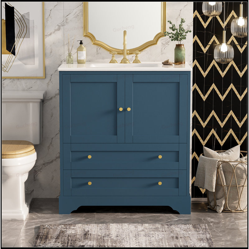 30Inch Bathroom Vanity With Ceramic Sink