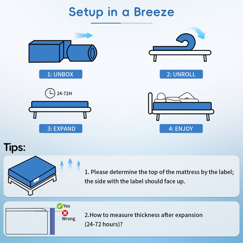 10 po Matelas hybride moelleux et antistatique à mémoire de forme gélifiée dans une boîte certifiée CertiPUR-US et Fire, 10"