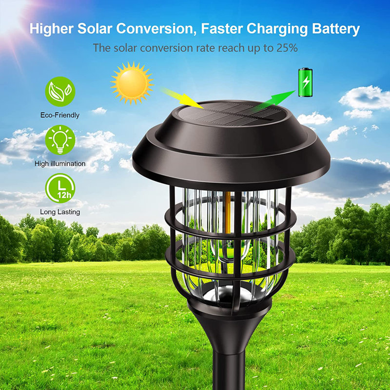 Solar Powered Black LED Pathway Lights Multipack