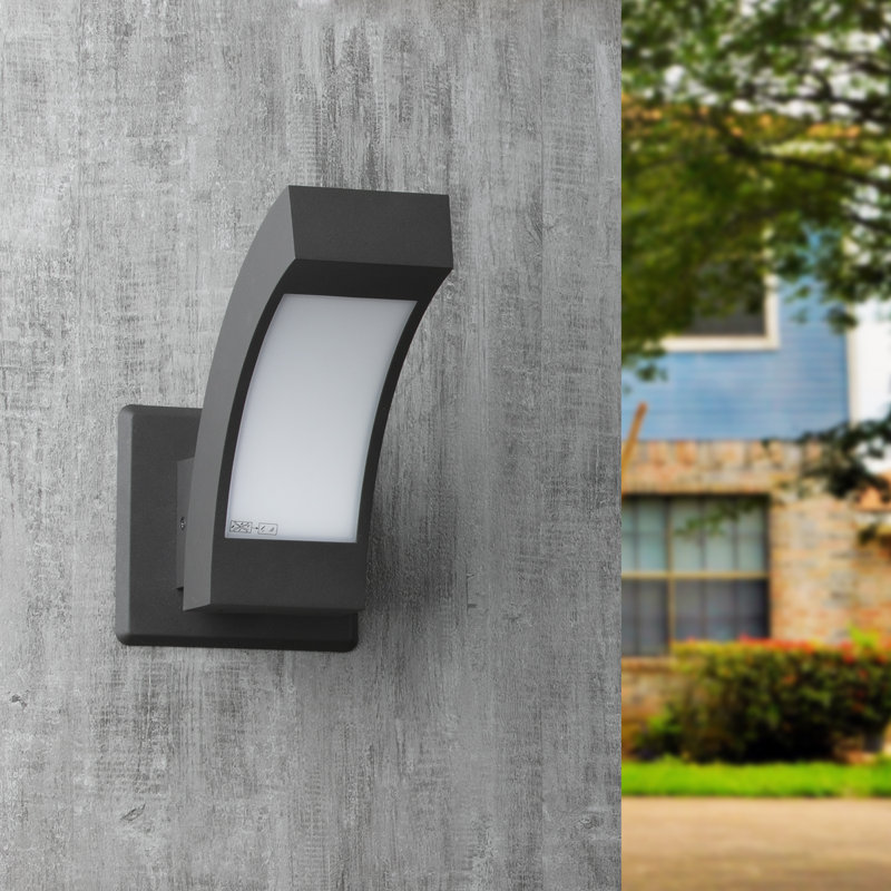 Alekss Outdoor Wall Sconce LED Wall Mount Exterior Light Fixture for Porch Front Door Garden, Black