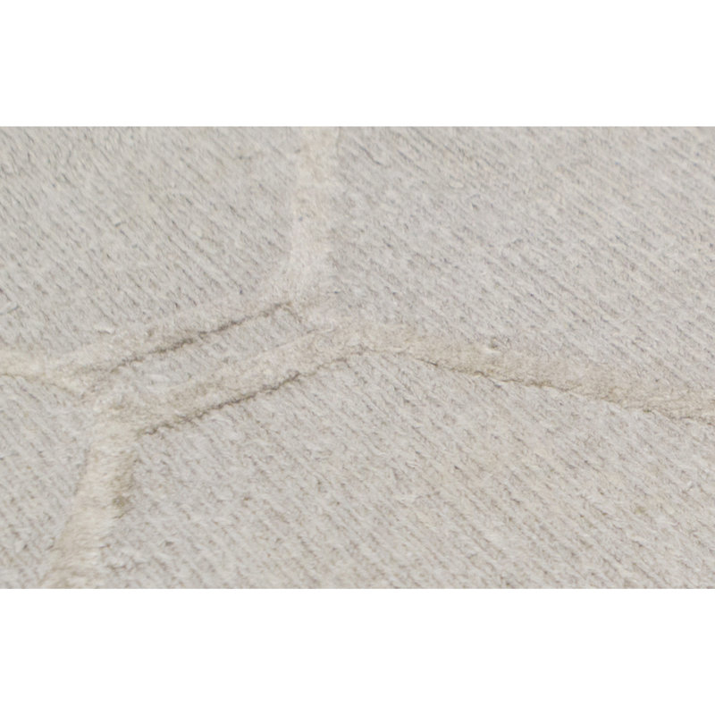 Wool Geometric Area Rug in Beige