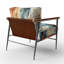 Fauteuil d'appoint rembourré abstrait bleu sarcelle I Petal Mosaics I-746898175