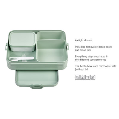 Take a Break Plastic Bento Lunch Box Large - Nordic Blue