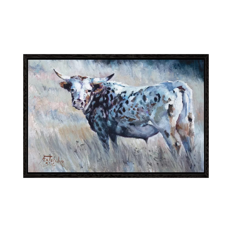 Summer Pastures by Jan Perley - Painting on Canvas, 45.72cm H x 66.04cm W x 3.81cm D, Black Framed