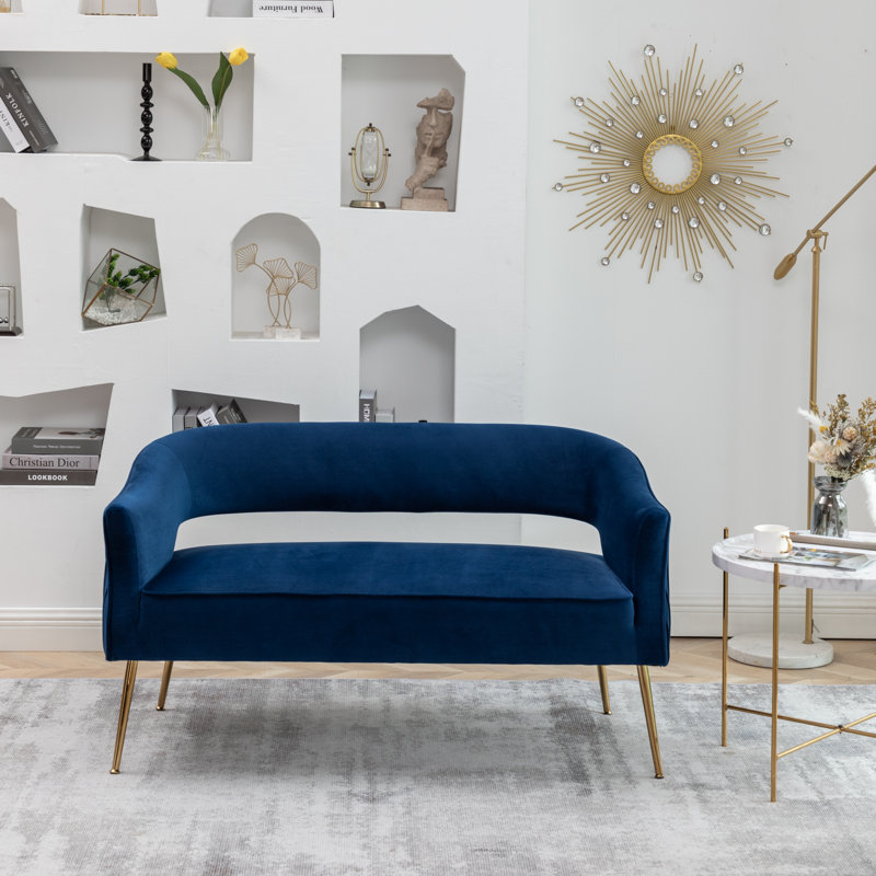 Chynna 51.2'' Velvet Loveseat, Blue Velvet