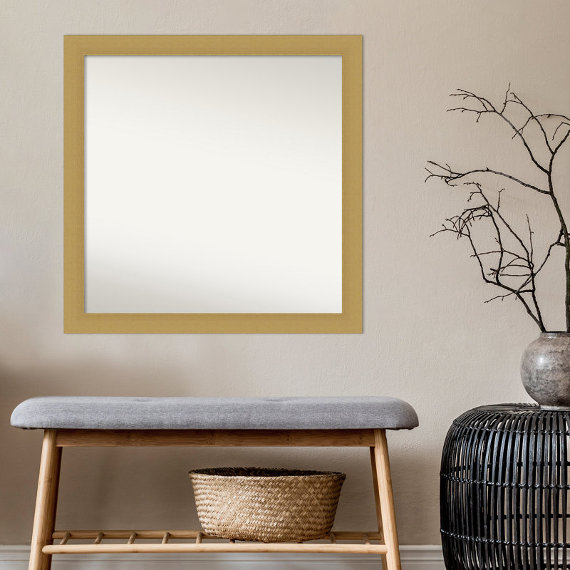 Miroir de salle de bain mural Grace, Or brossé, 29,5 po x 29,5 po