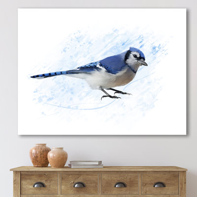Geai bleu rétro - impression sur toile