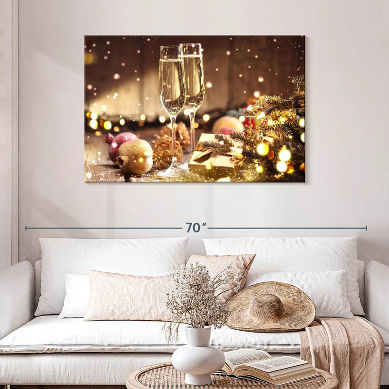 Champagne Yarlin pour Noël, H 30 po x l 45 po