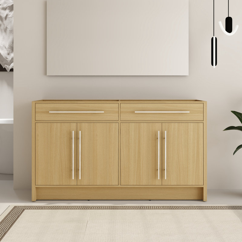 60'' Double Bathroom Vanity Base Only, Base Cabinet without Top