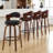 Curved Wood Swivel Barstools-PU Leather best for kitch island,home bar and workspaces-91180371-91180372