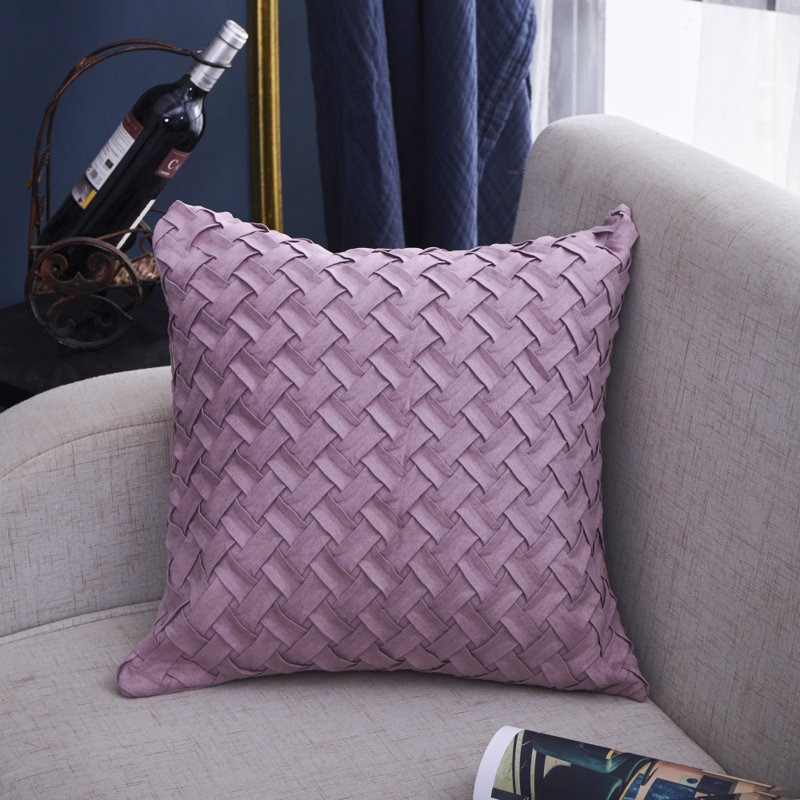 (Covers With Inserts) Set of 2 Cross Shape Solid Colors Throw Pillows, Lavender