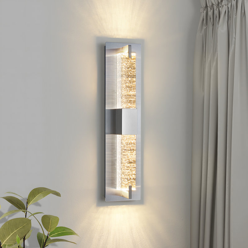Tomario Dimmable Crystal Bathroom Vanity Light, Nickel