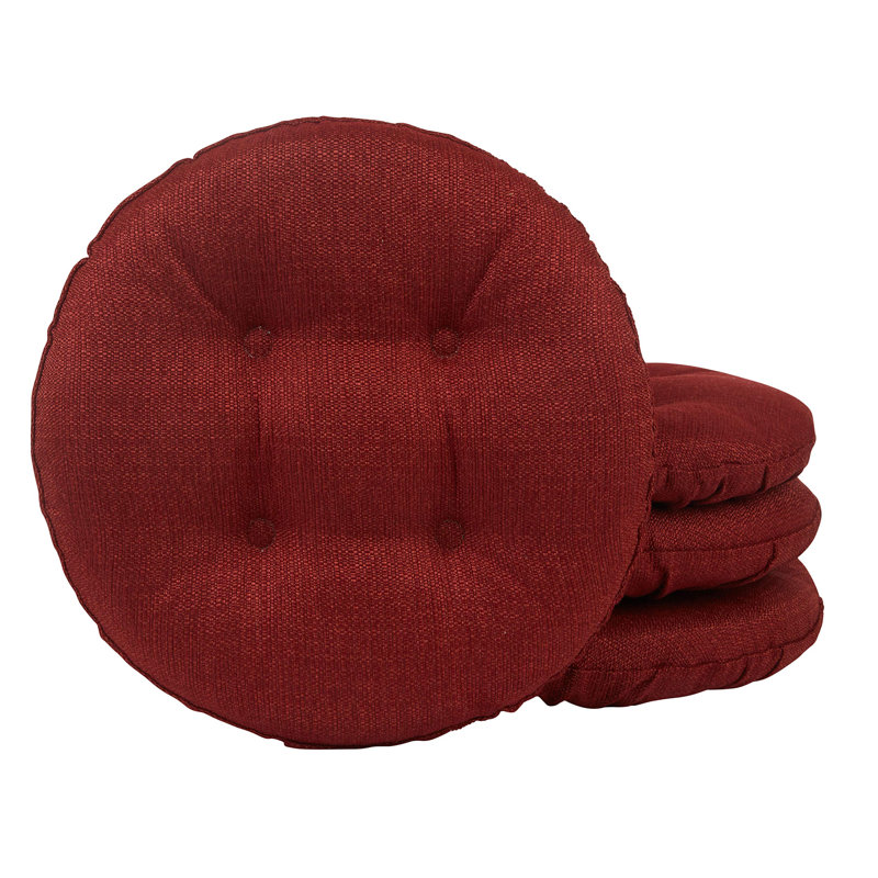 Non-Slip Solid Barstool Seat Cushion, 14-Inches Round, Flame