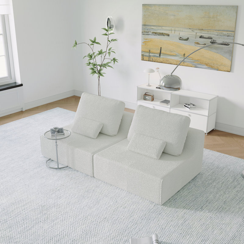 Canapé modulaire surdimensionné Boneless, 2, Blanc