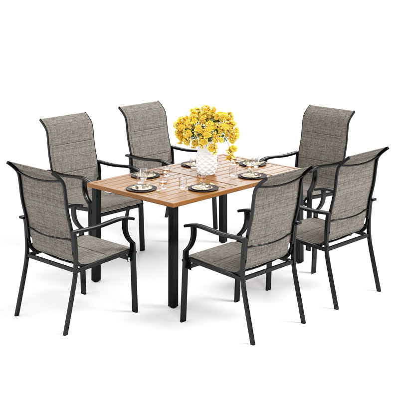 6 - Person Patio Dining Set with Rectangular Table , Cushions Included