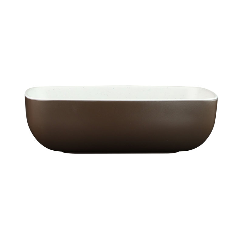 Bol à salade 19 oz., Blanc moucheté / chocolat