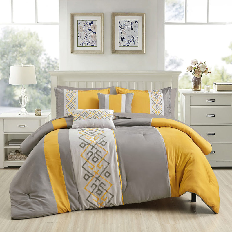9 Piece Bed-in-a-bag Soft Bedding Comforter Set, Queen Comforter + 8 Additional Pieces