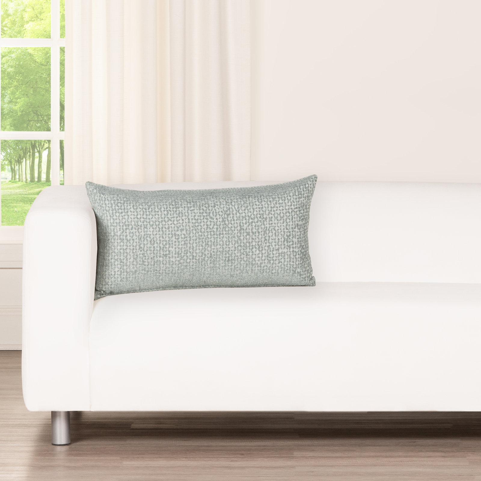 Terrace Accent Pillow, Blue, Feather, Rectangular 12"H x 21"W