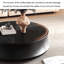 Table basse ronde moderne en bois noir