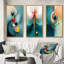 "Géométrie de la sagesse turquoise abstrait II" - 3 pièces-1786407195-1786407206