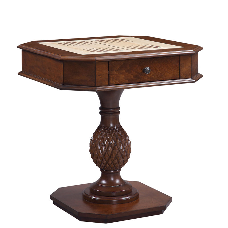 Bishop II Cherry Finish Reversible Chess Checker Game Table w/Game Tray (Chess Fingures Not Included)