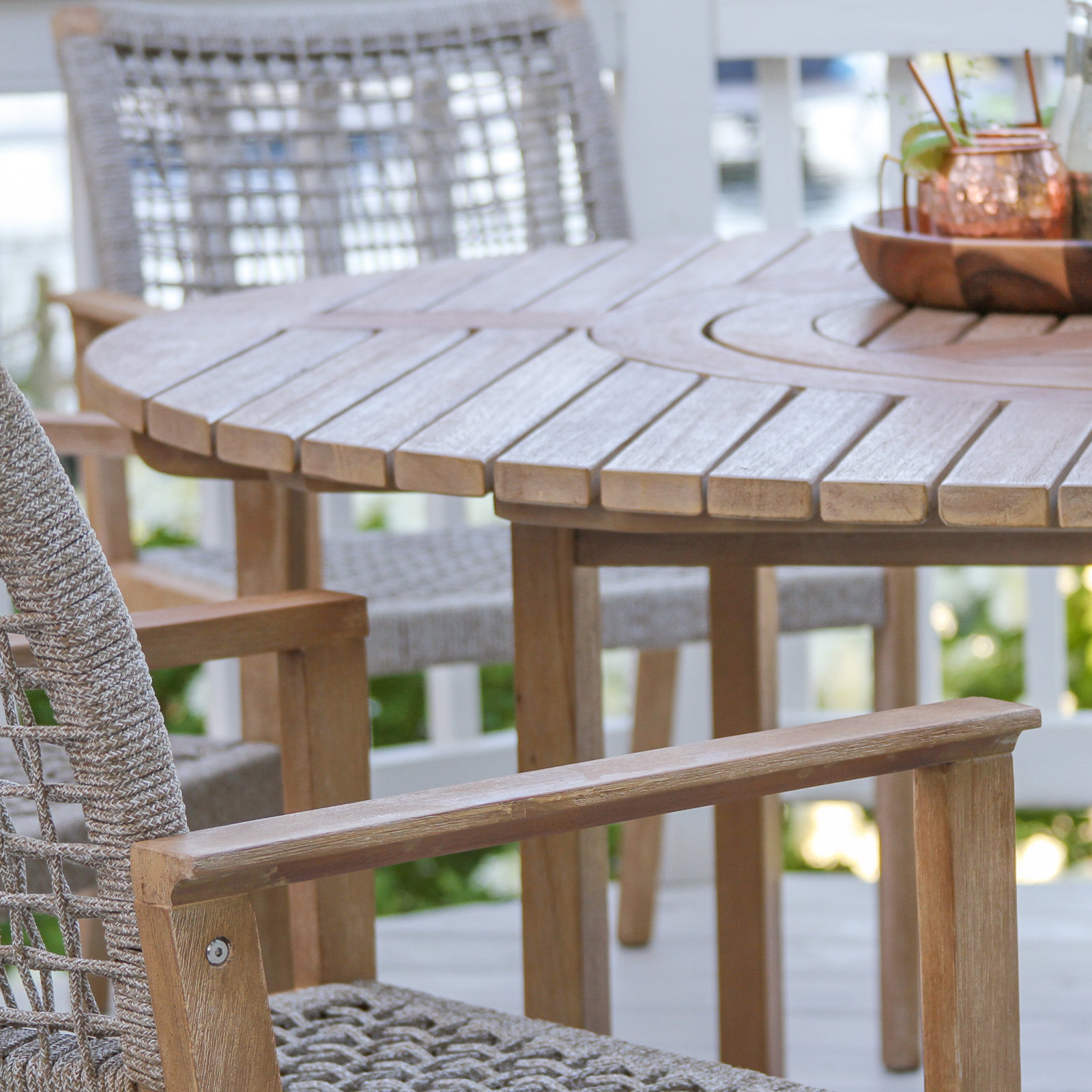 Fleur 63" Eucalyptus Patio Dining Set