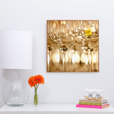 'Wine Glasses' - Picture Framed Photograph Print on Wood