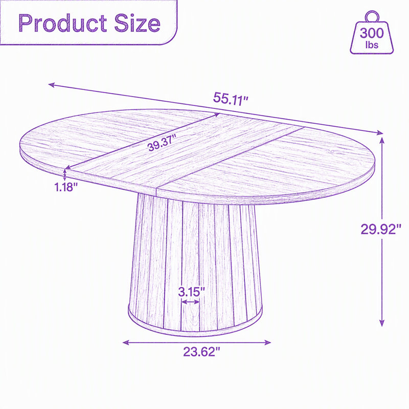 Oval Dining Table, Rustic Brown