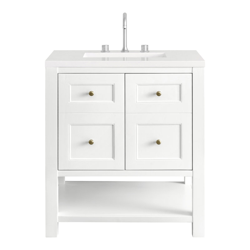 Breckenridge 30'' W Single Vanity, White Zeus, Bright White, 8" Widespread