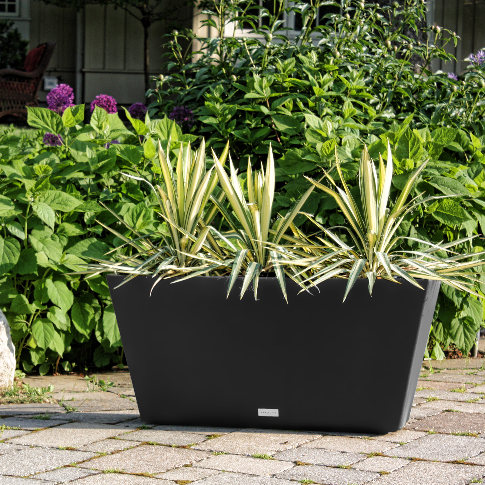 Pure Series 40" Planter Box, Black, 19.75" H x 39.5" W x 12.5" D, 1