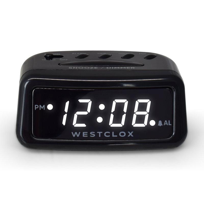 Réveille-matin Westclox à DEL blanc avec port de charge USB type C