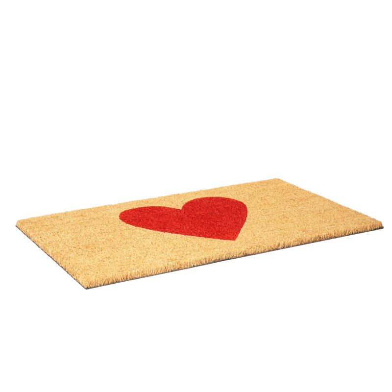 Grandwood Non-Slip Indoor Doormat, 17" W x 29" L, Natural/Red