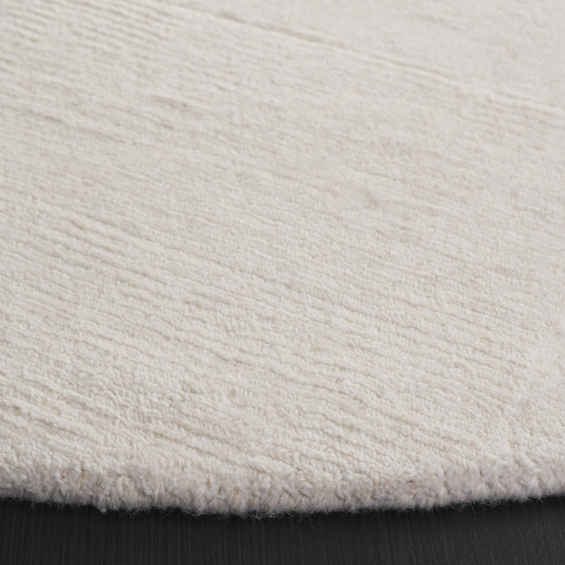Kaljopa Hand Loomed Wool/Cotton Rug in Ivory, Round 6'