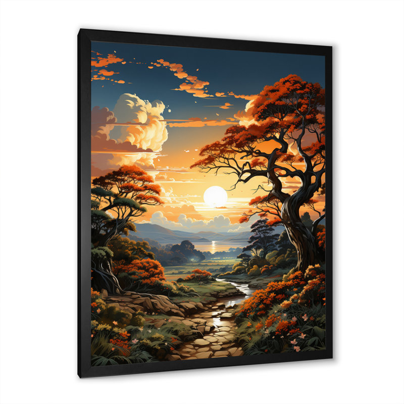 «Countryside Golden Field I» sur toile, H 40 po x l 30 po x P 1,5 po, Cadre photo noir
