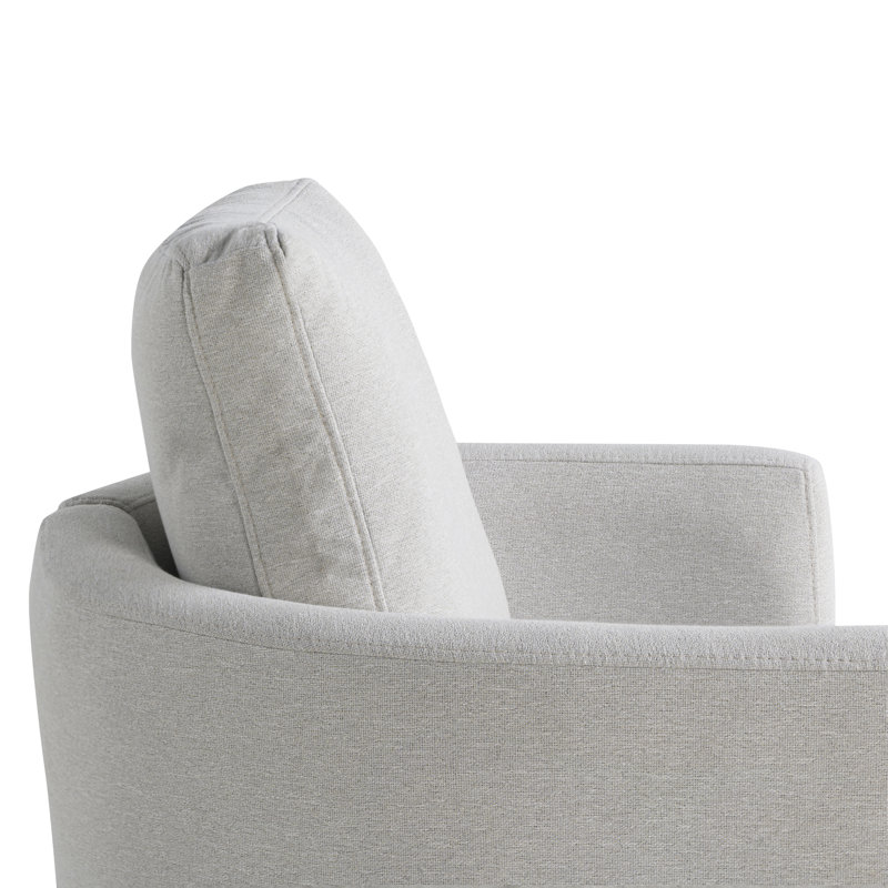 Elden 29" Wide Upholstered Swivel Accent Chair, Ivory Polyester